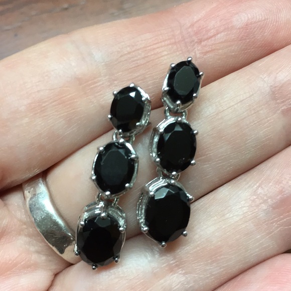Jewelry - NEW Triple😎 Black Sapphire Earrings